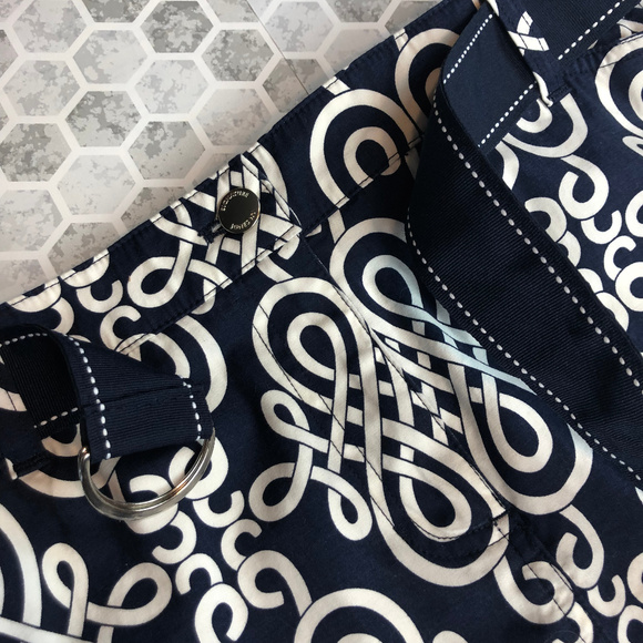 Jones New York Navy/White Print Stretch Mini Skirt - Picture 3 of 7